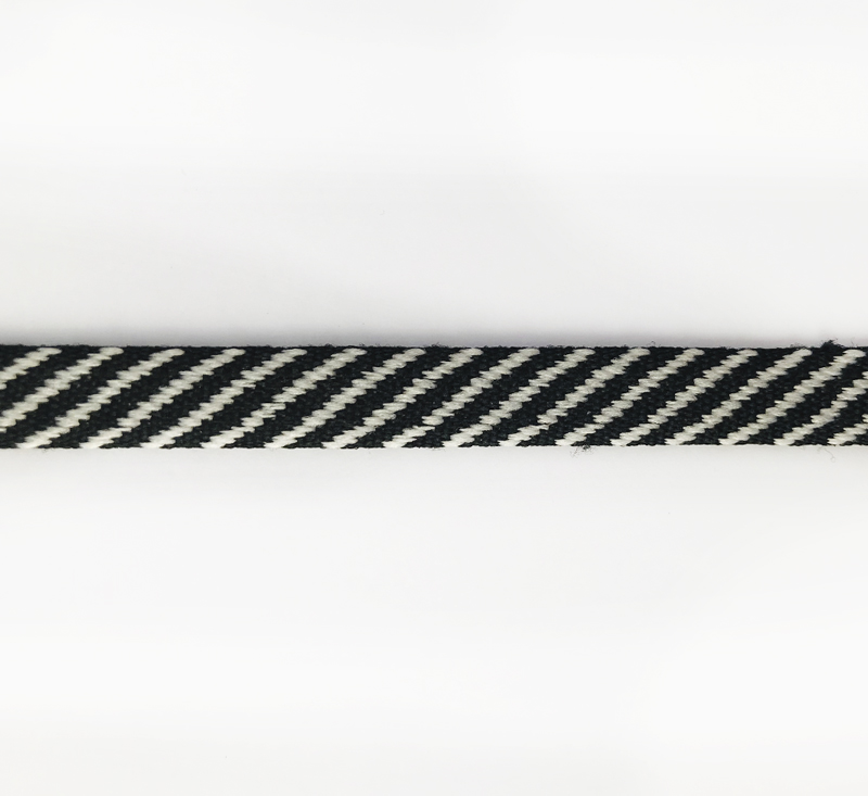 Cordão Poliester Listrado Preto/Branco